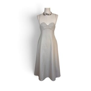 Toit Volant Eva Sweetheart Dress Khaki 100% Cotton Fit Flare Small NWT